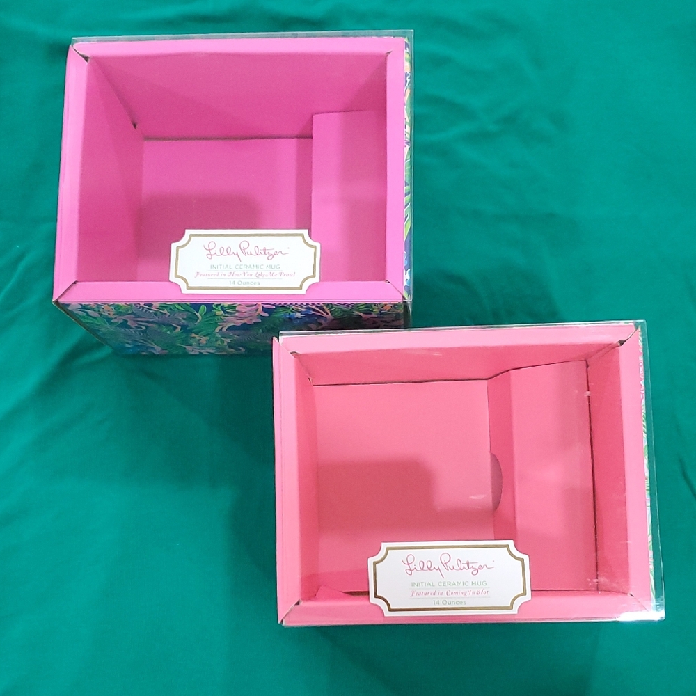 Lilly Pulitzer Pink and Green Storage Boxes